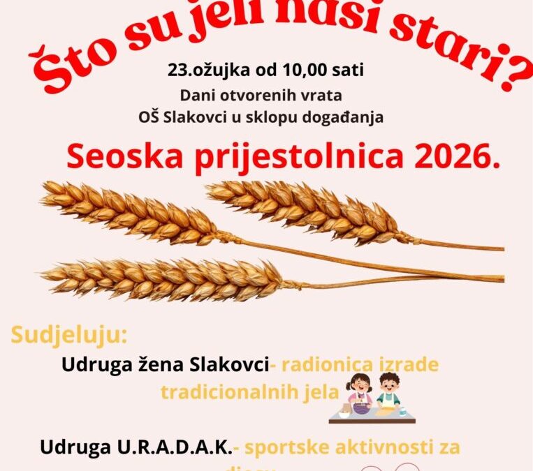 POZIV NA DOGAĐAJ – ŠTO SU JELI NAŠI STARI?
